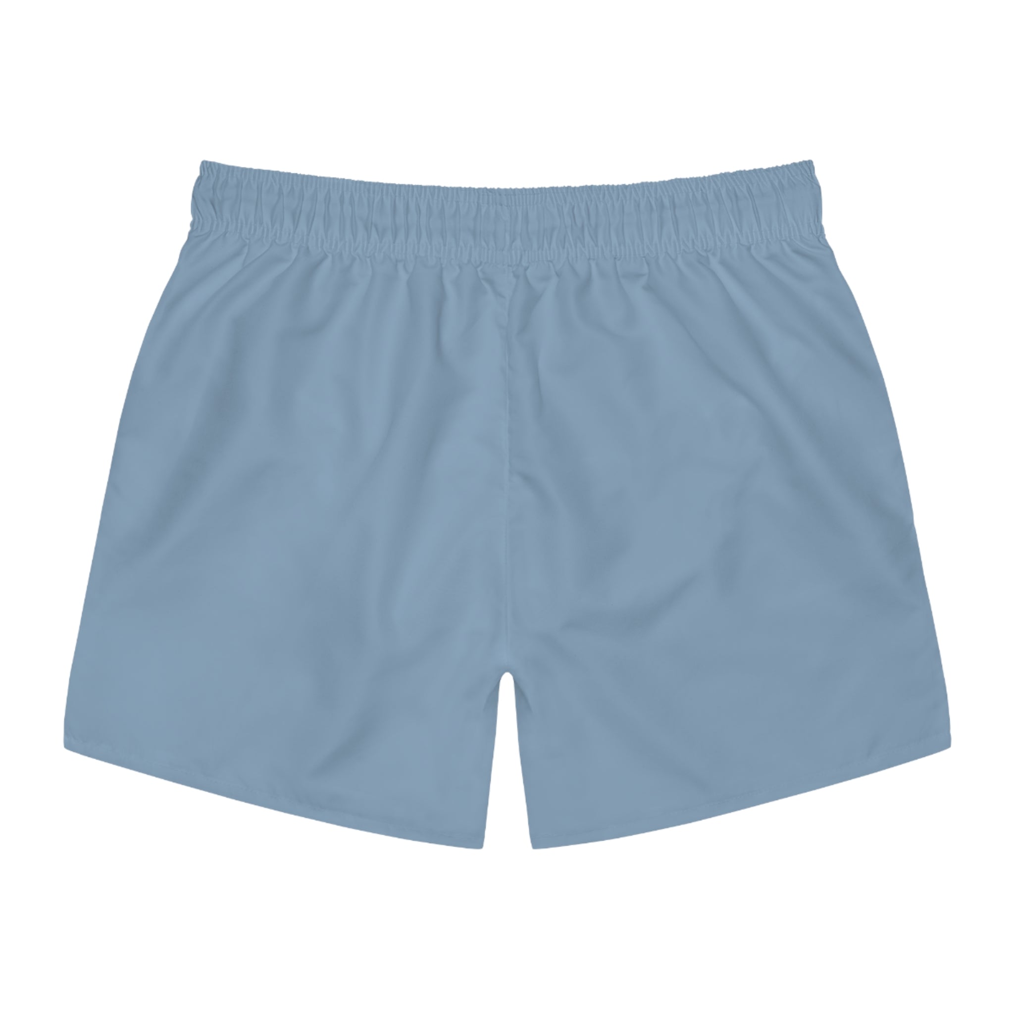 Men's Solid Slate Blue Swim Trunks — Quick-Dry Beach Shorts