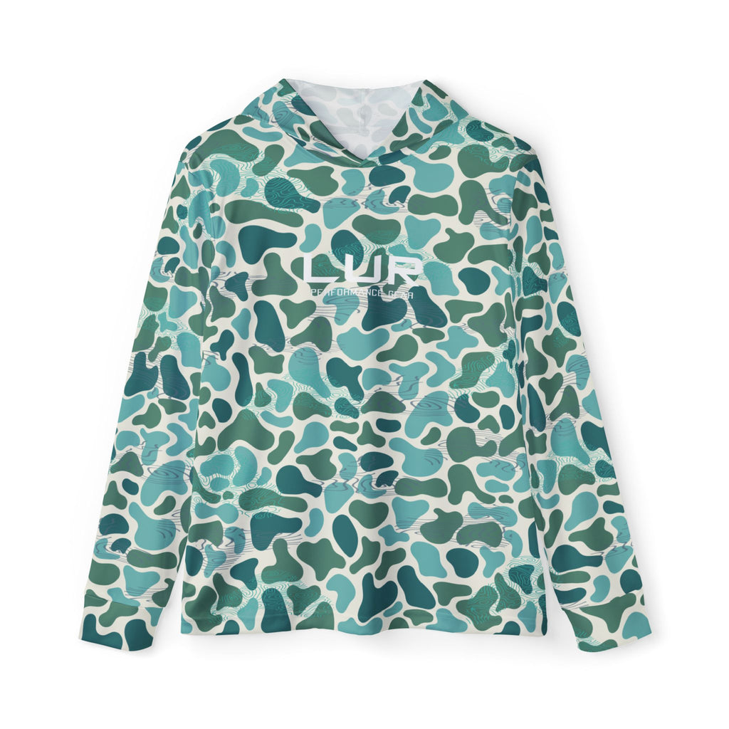 Men's Camo Warmup Hoodie - Teal Green All-Over Print Sports Pullover