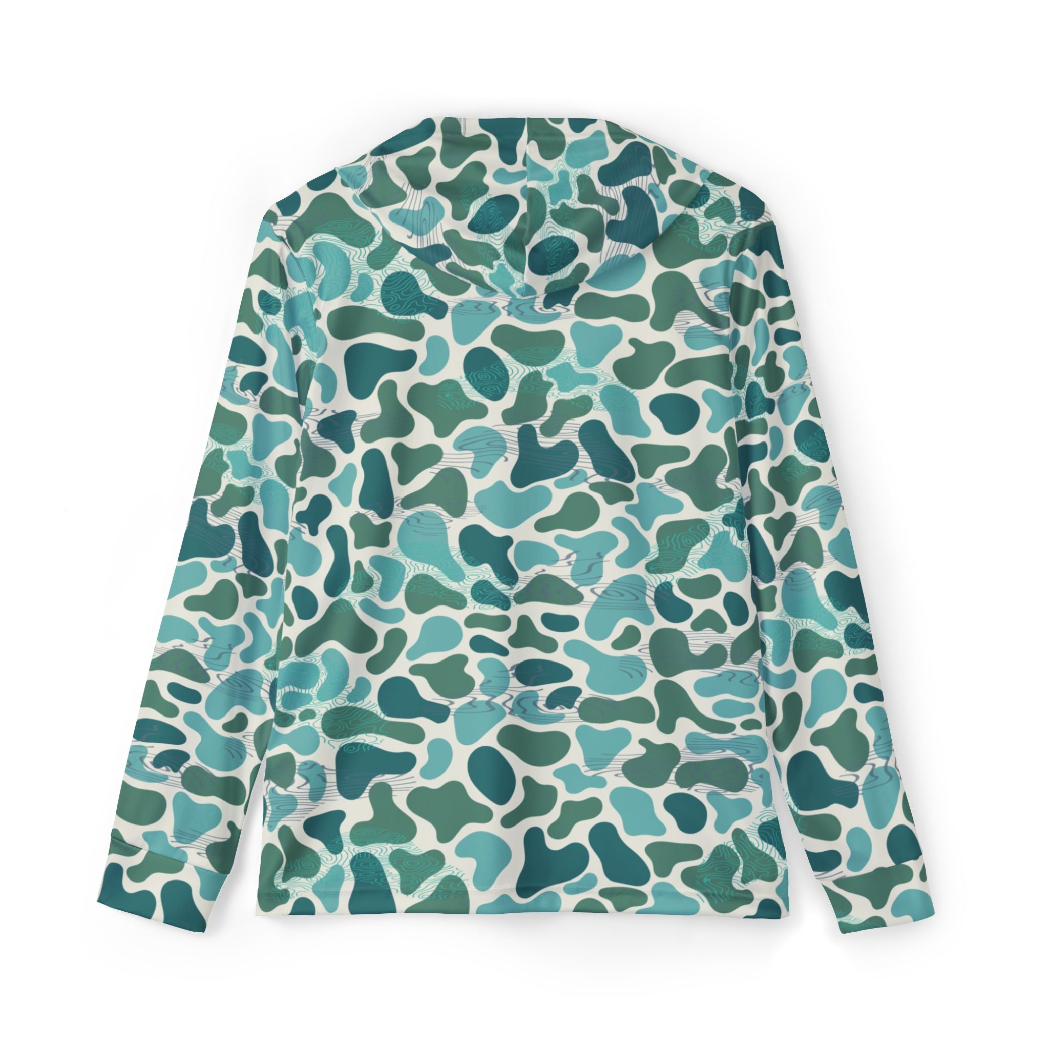 Men's Camo Warmup Hoodie - Teal Green All-Over Print Sports Pullover