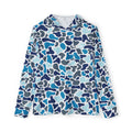 Blue Camo All-Over Print Hoodie — Men’s Lightweight Sports Warmup Pullover