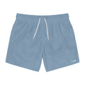 Men's Solid Slate Blue Swim Trunks — Quick-Dry Beach Shorts